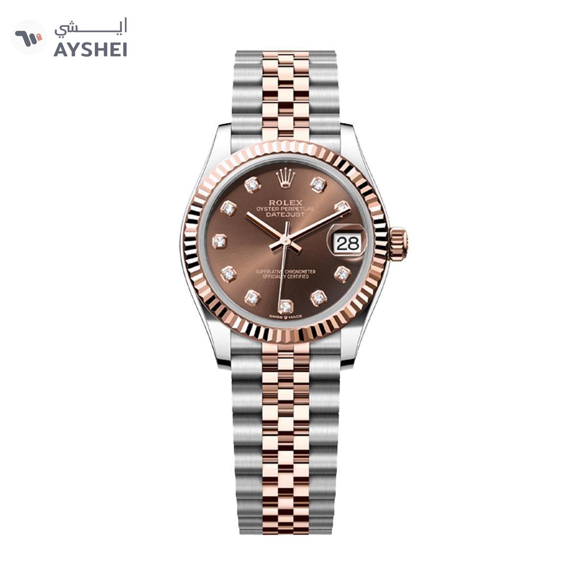 Rolex Datejust 31mm Steel and Everose Gold Chocolate Dial Diamond index Jubilee Bracelet-4-4