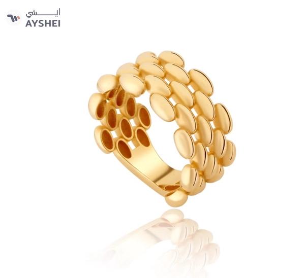 Century Gold Beaded Stack 18K Gold Ring