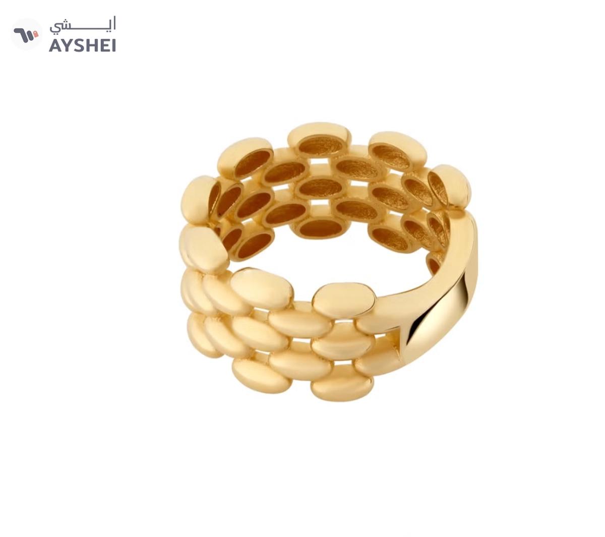 Century Gold Beaded Stack 18K Gold Ring-1-1