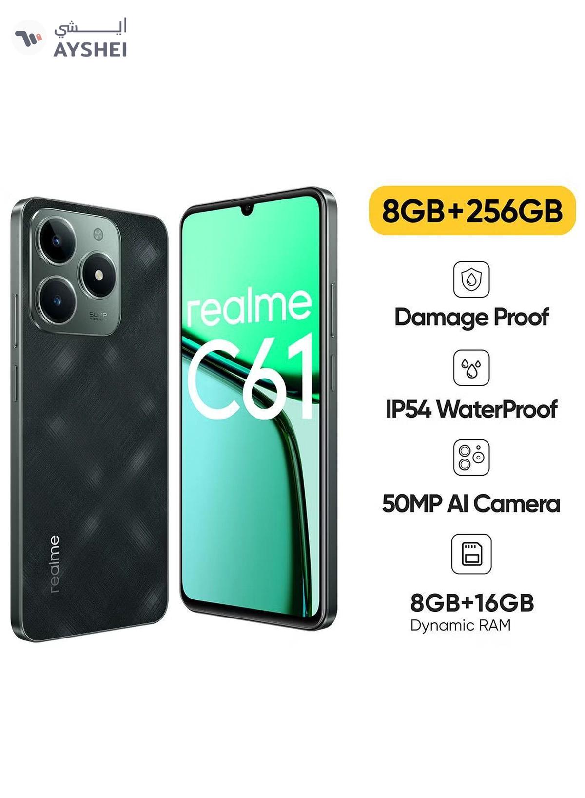 Realme C61 Dual SIM Dark Green 8GB RAM 256GB 4G - Middle East Version-0-portrait