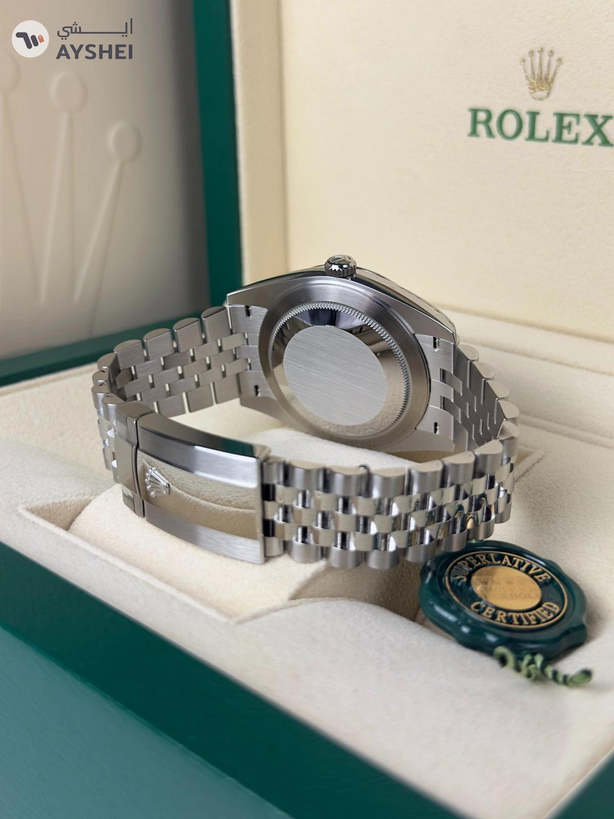 Rolex Datejust 41mm Steel & White gold Wimbledon dial Jubilee bracelet-5-5